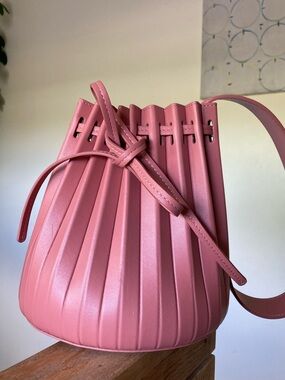 Mansur Gavriel Mini Pleated Bucket Bag in Blush